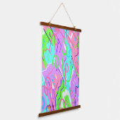 Pastel Abstracte Pop Kunst Hangend Wandkleed (Gebogen)