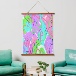 Pastel Abstracte Pop Kunst Hangend Wandkleed