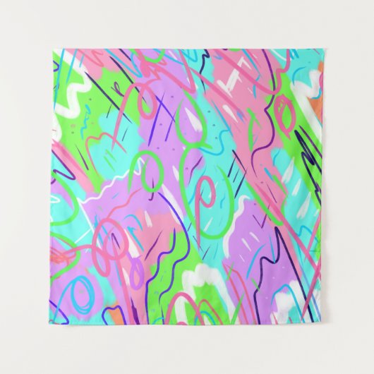 Pastel Abstracte Pop Kunst Wandkleed (Voorkant)