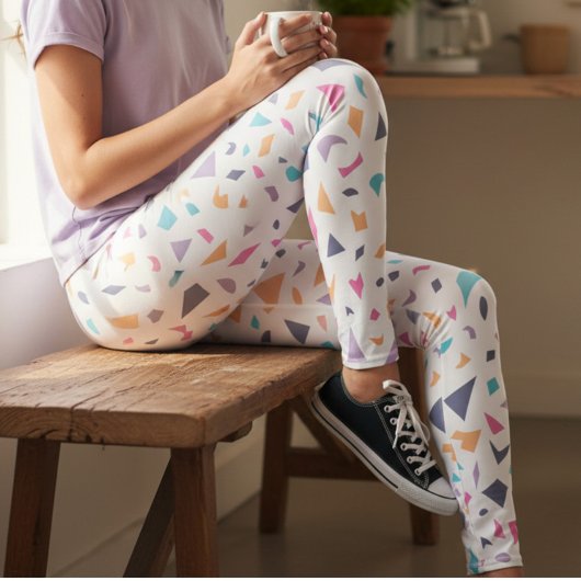 Pastel Abstracte Print Actieve Kleding Leggings