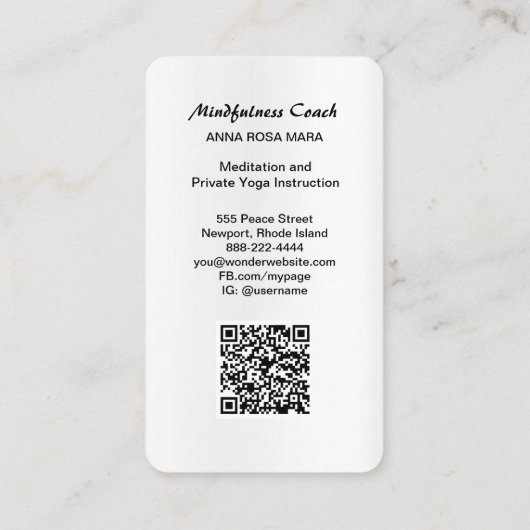 *~* Pastel Abstracte QR-code Mandala Folie AP2 Visitekaartje (Achterkant)