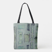 Pastel abstracte salie groen olijf monogram modern tote bag (Achterkant)