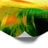 Pastel Abstracte schets liggend Man geel groen Poster (Hoek)