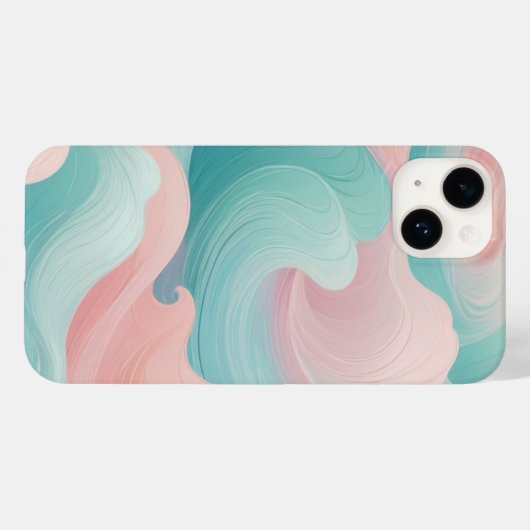 Pastel Abstracte Swirl iPhone Case 14 (Achterkant (horizontaal))