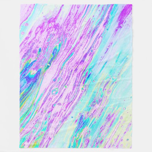 *~* Pastel Abstracte Turquoise Mint Aqua Magenta Fleece Deken (Voorkant)