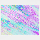 *~* Pastel Abstracte Turquoise Mint Aqua Magenta Fleece Deken (Voorkant (Horizontaal))