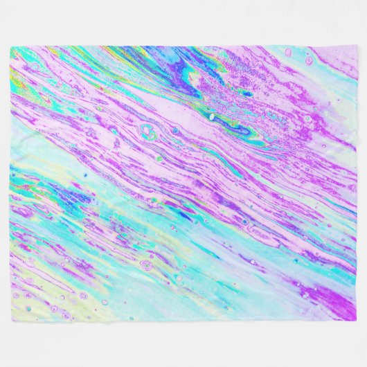 *~* Pastel Abstracte Turquoise Mint Aqua Magenta Fleece Deken (Voorkant (Horizontaal))