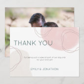 Pastel Abstracte Vormen Lijnen Foto bruiloft Bedankkaart (Voorkant / Achterkant)