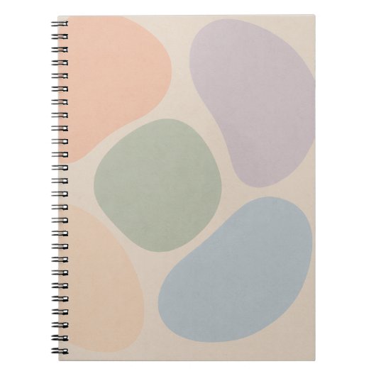 Pastel Abstracte Vormen Notitieboek – Minimalistis (Voorkant)