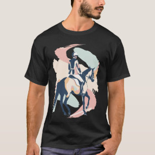 Pastel Abstracte Vormen Paardrijden Equestrian T-shirt