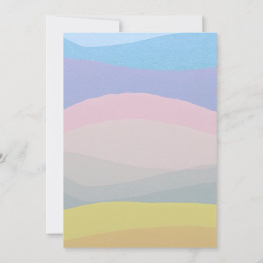 Pastel Abstracte Waterverf bruiloft uitnodiging (Achterkant)