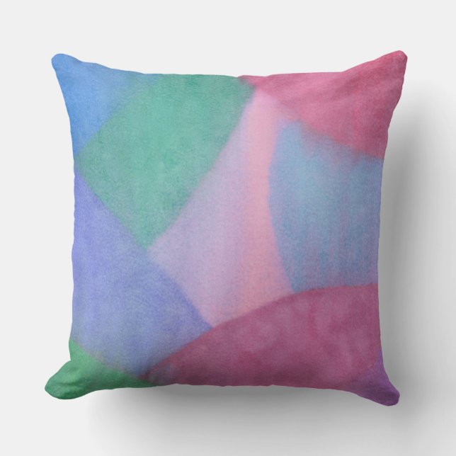Pastel abstracte waterverf met overlappende vormen kussen (Voorkant)