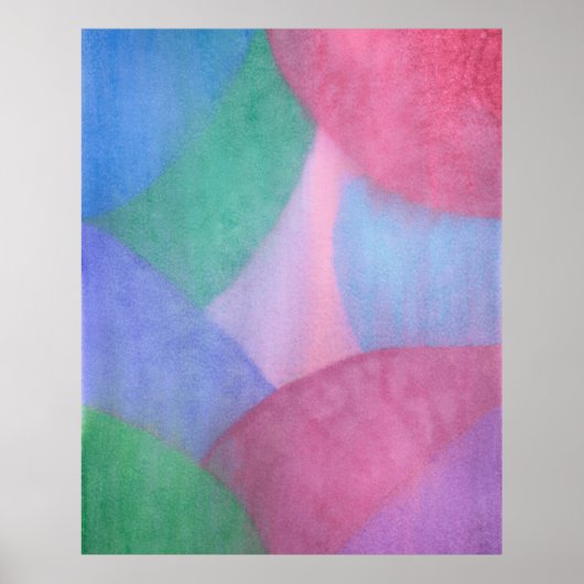 Pastel abstracte waterverf met overlappende vormen poster (Voorkant)