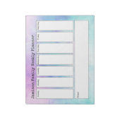 Pastel Abstracte Waterverf Weekplanner Notitieblok (Linkerzijde)