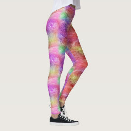 Pastel Abstracte Wervelende Olieverf Patroon Leggings