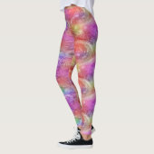 Pastel Abstracte Wervelende Olieverf Patroon Leggings (Links)