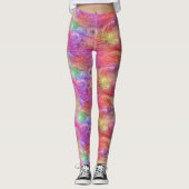 Pastel Abstracte Wervelende Olieverf Patroon Leggings (Voorkant)