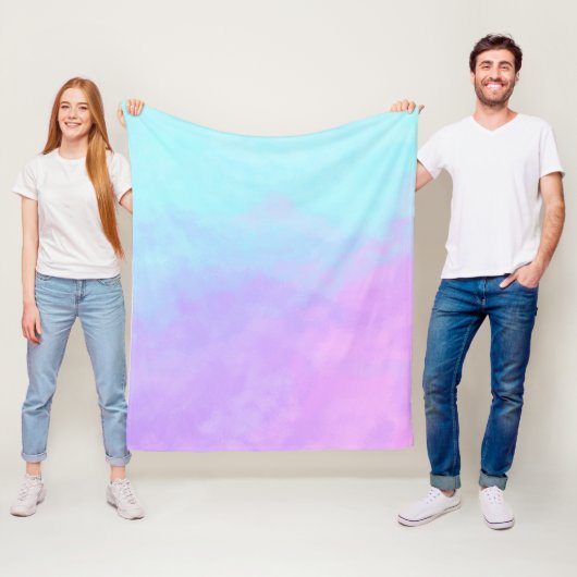 Pastel Abstracte Wolken Fleece Deken (In situ)