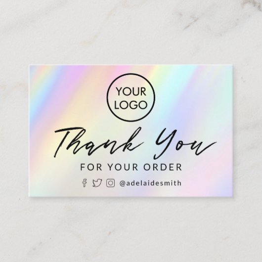 Pastel achtergrond bedankje visitekaartje (Voorkant)