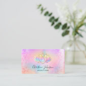 Pastel Achtergrond Ontwerp Lotus logo Visitekaartje (Staand voorkant)