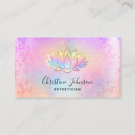 Pastel Achtergrond Ontwerp Lotus logo Visitekaartje (Voorkant)