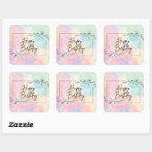 Pastel Achtergrond Verjaardagsplein Sticker (Vel)