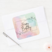 Pastel Achtergrond Verjaardagsplein Sticker (Envelop)