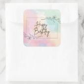 Pastel Achtergrond Verjaardagsplein Sticker (Tas)