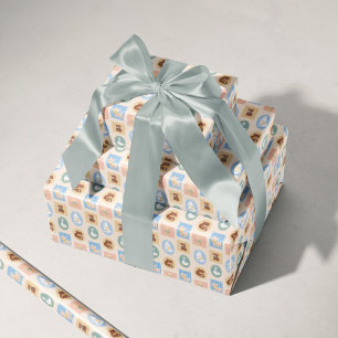 Pastel Afbeelding Lijst Woodland Baby Animals Cadeaupapier