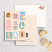 Pastel Afbeelding Lijst Woodland Baby shower Uitno Kaart