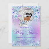 Pastel Afro Zeemeermin Baby Shower Kaart (Voorkant)
