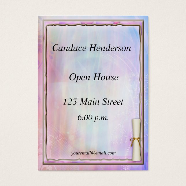 Pastel Afstuderen Hand-out Visitekaartjes (Voorkant)