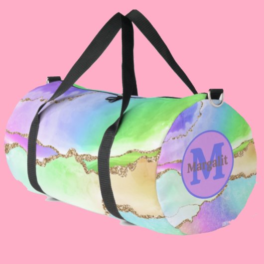 Pastel Agaat Rainbow Holografische Grote Duffel Ba Plunjezak