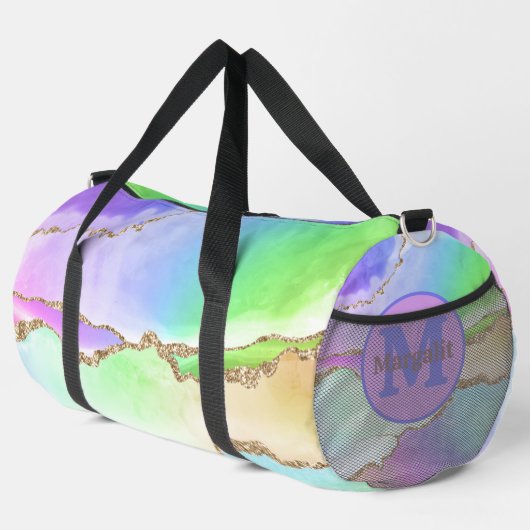 Pastel Agaat Rainbow Holografische Grote Duffel Ba Plunjezak (Rechterhoek)