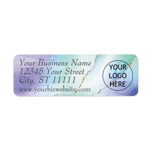 Pastel Agate Business Return Label (Voorkant)