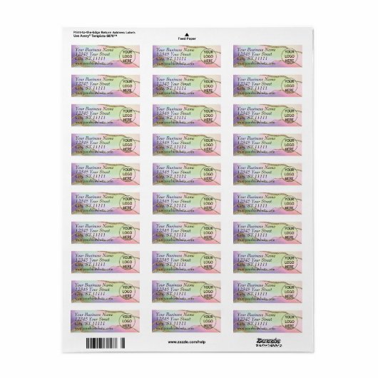 Pastel Agate Gold Glitter Return Address Label (Full Sheet)