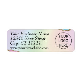 Pastel Agate Gold Glitter Return Address Label