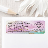 Pastel Agate Gold Glitter Return Address Label (Insitu)