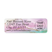 Pastel Agate Gold Glitter Return Address Label (Voorkant)