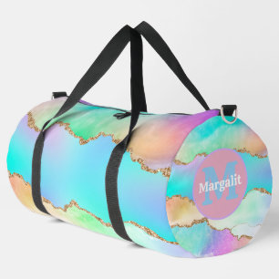 Pastel Agate Regenboog Holografische Grote Reistas Plunjezak