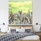 Pastel Agave Cactus tegen gekloonde hemel Collage Canvas Afdruk (Insitu (Slaapkamer))