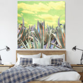 Pastel Agave Cactus tegen gekloonde hemel Collage Canvas Afdruk (Insitu (Slaapkamer))