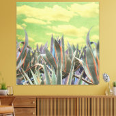 Pastel Agave Cactus tegen gekloonde hemel Collage Canvas Afdruk (Insitu (Woonkamer))