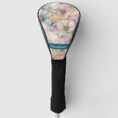 Pastel Alcohol Ink Bloemige Gepersonaliseerde Golfheadcover (Voorkant)