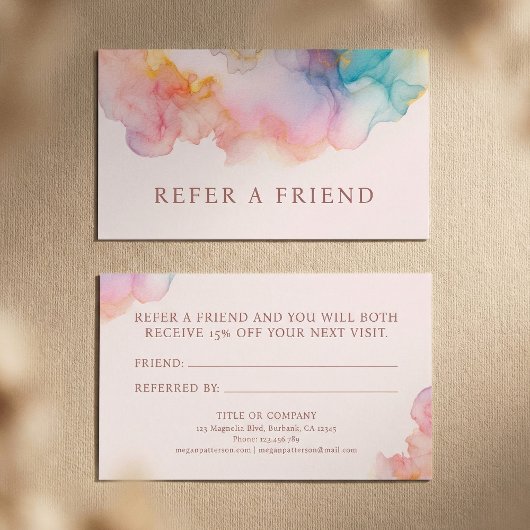 Pastel Alcohol Ink Blush Watercolor Aanbevelingskaartje