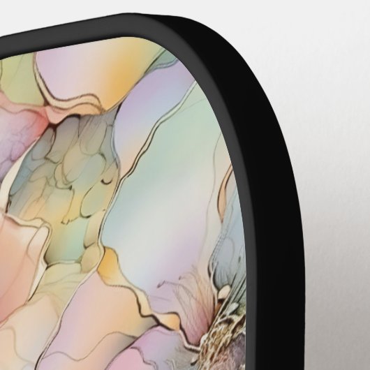 Pastel Alcohol Ink Floral Personalized Pickleball Paddle (Links Detail)