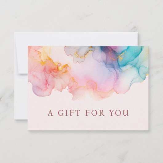 Pastel Alcohol Ink Gift Certificate Card (Voorkant)