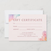 Pastel Alcohol Ink Gift Certificate Card (Achterkant)