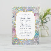 Pastel Alcohol Ink Holographic Glitter Elegant Kaart (Staand voorkant)