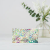 Pastel Alcohol Ink Holographic Glitter Elegant Visitekaartje (Staand voorkant)